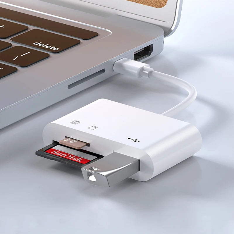 OTG USB-C Card Reader Adapter – SD, TF & USB Hub | OULLX USB-C Card Reader HIP