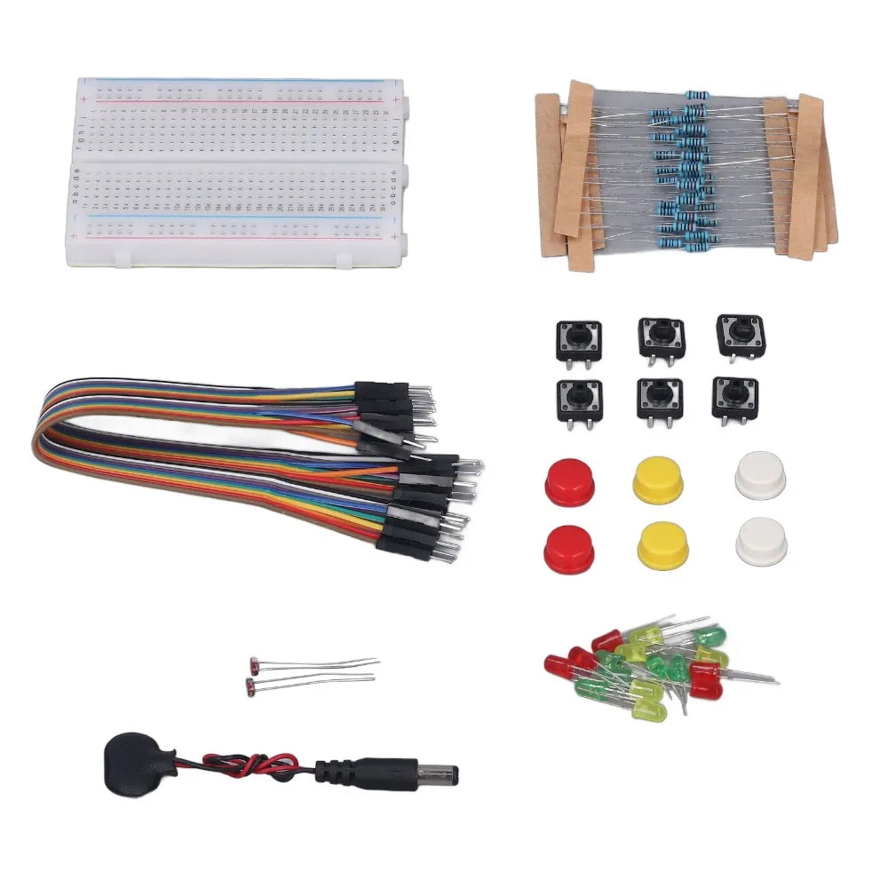 400 Hole Breadboard Electronics Kit – LED, Resistors & Buttons Electronics Starter Kit HIP