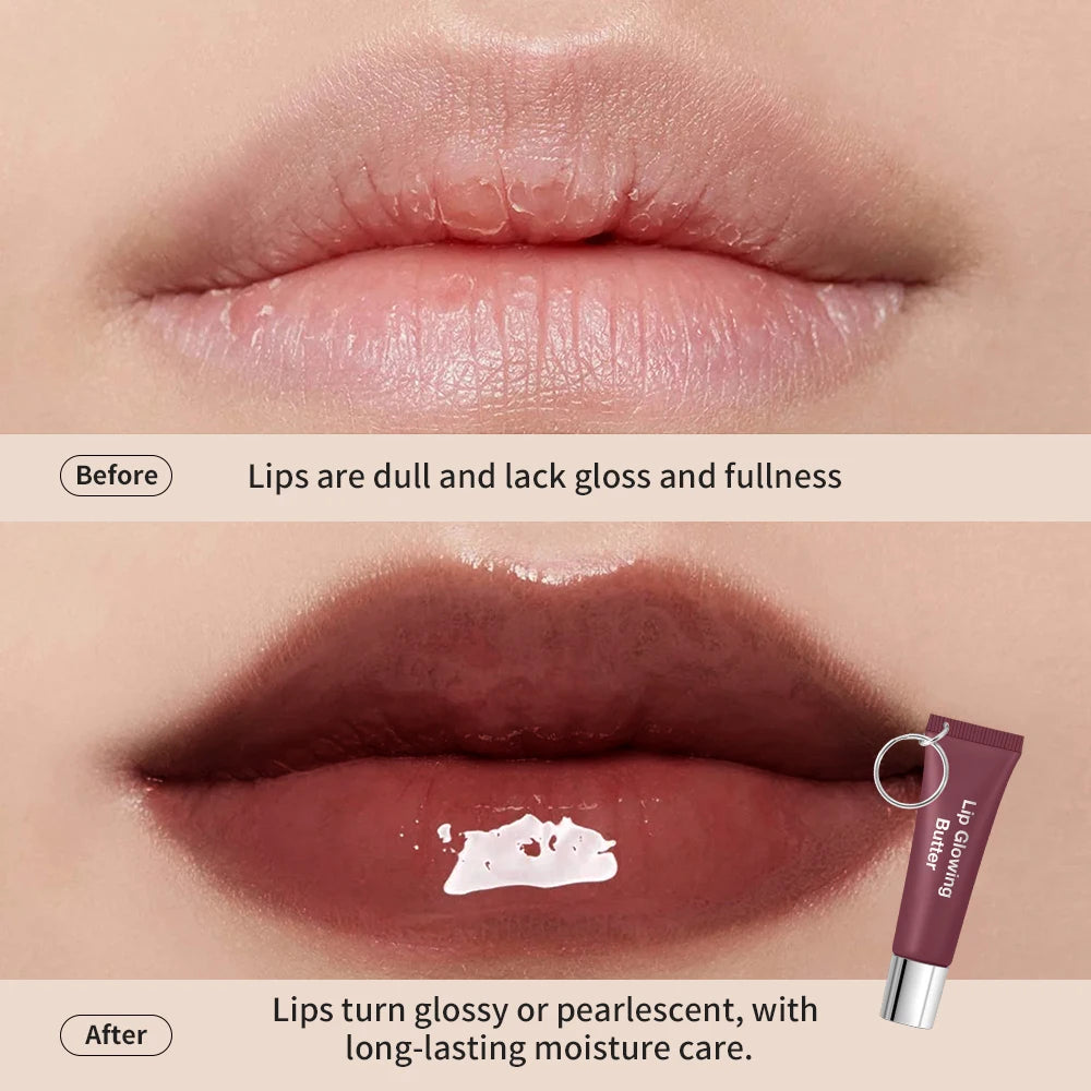 Lip Gloss Lip Oil Plumper Long Lasting Keychain Glowing Butter Moisturizing Pink Nourishing Makeup Care Hydrating Lipstick HIP