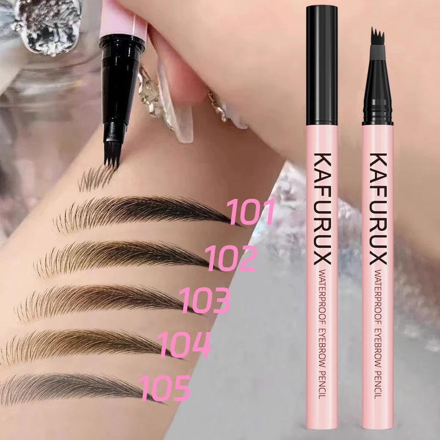 1PC 4 Point Eyebrow Pencil Pen Makeup Waterproof Liquid Eyebrow Long Lasting Cosmetic Fine Sketch Liquid Eye Brow Tatto Pencil HIP