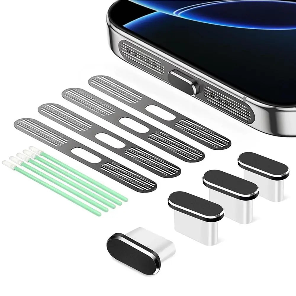 4-Pack USB-C Dust Plug & Speaker Cover for iPhone 15/16 Phone Port Protector HIP