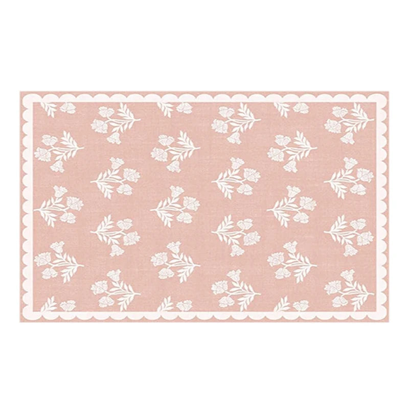 Soft Plush Floral Area Rug – Non-Slip Machine Washable Area Rug HIP GU6716-YZ 50x80cm