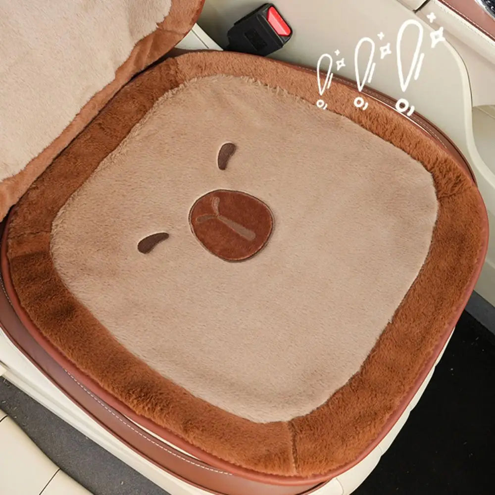 Plush Capybara Car Cushion – Headrest & Lumbar Pillow Plush Car Cushion HIP