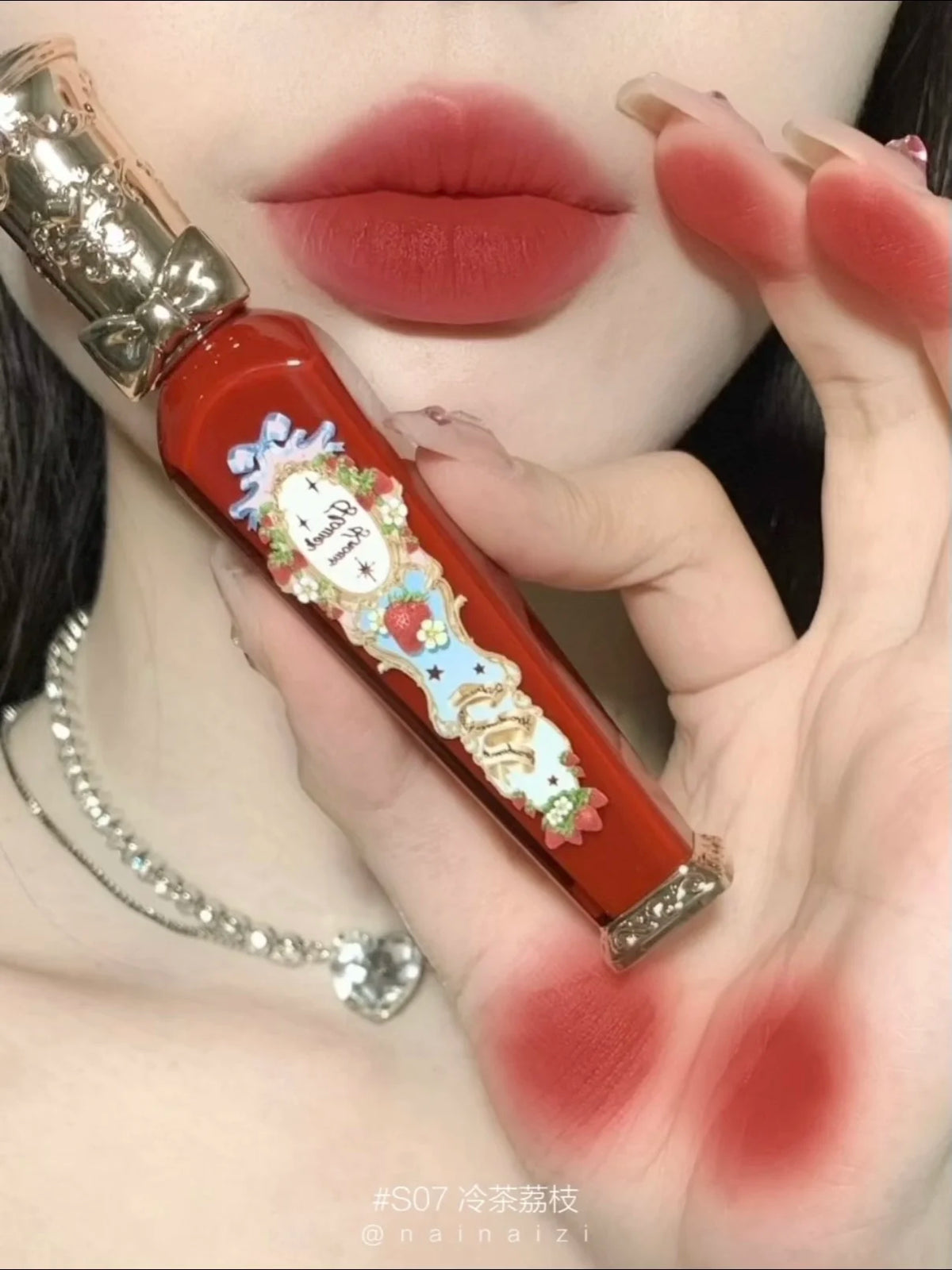 Flower Knows Strawberry Rococo Matte Velvet Lip Cream Matte Lip Cream HIP S07 Lychee Tea