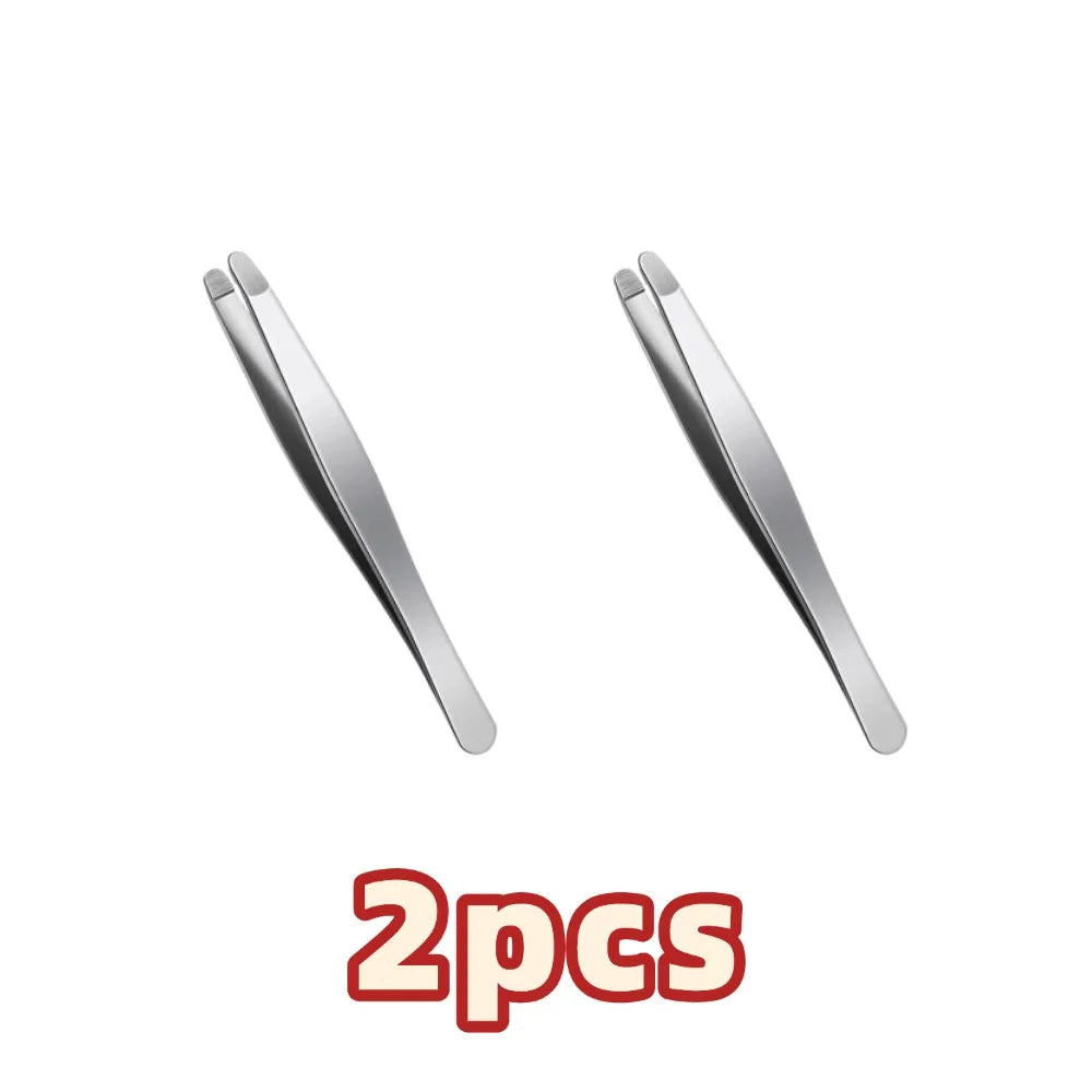 Stainless Steel Brow & Facial Hair Remover Eyebrow Tweezers Non-slip Makeup Remover Tweezer Tools Hair Removal Makeup Tools HIP 2pcs
