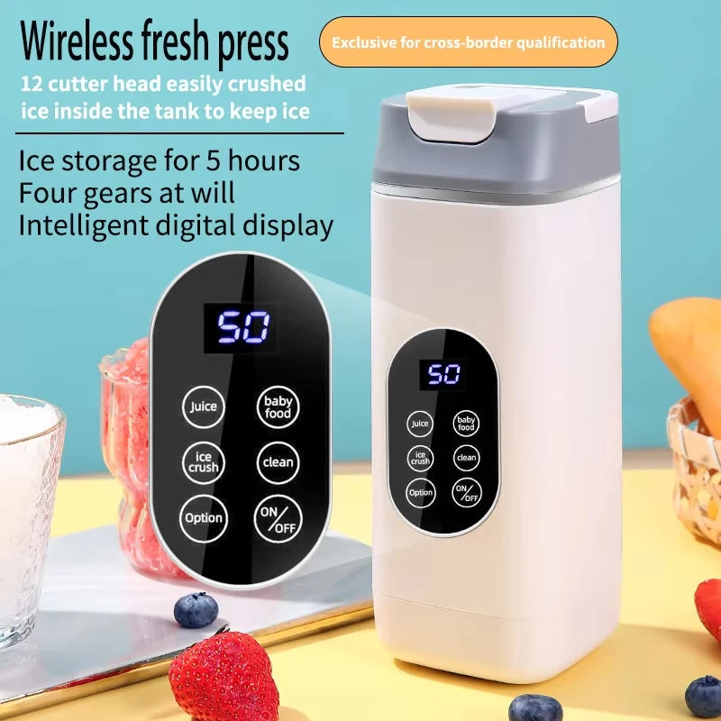 Portable USB Rechargeable Blender Juicer Cup – 12 Blades 420ml Portable Blender Juicer HIP