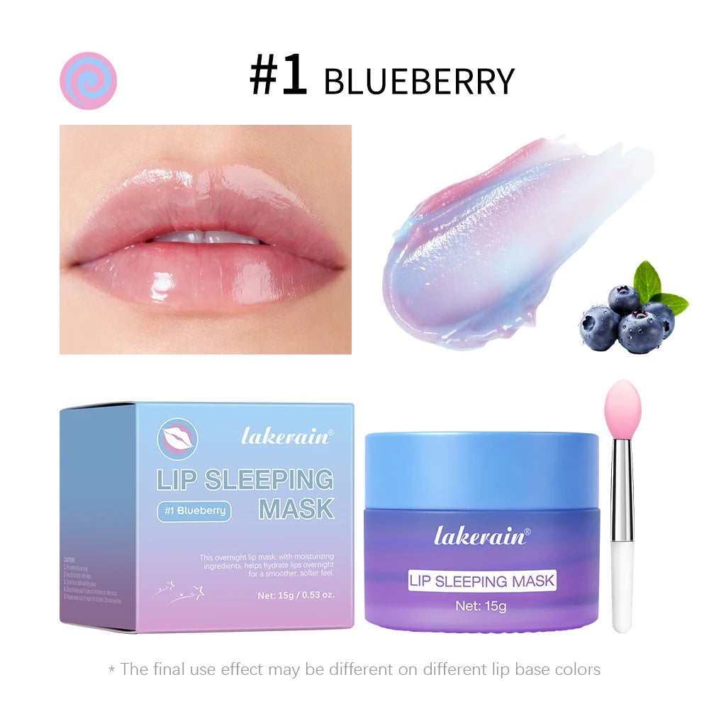 Blueberry Overnight Lip Sleeping Mask Dual Color Hydrates Dry Cracked Skin Reduces Fine Lines Moisturizing Nourishment Care HIP 1Blueberry
