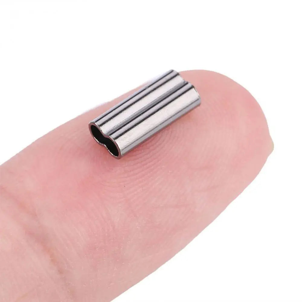 100PCS Brass Double Barrel Crimping Sleeves – Fishing Connectors Fishing Crimping Sleeves HIP