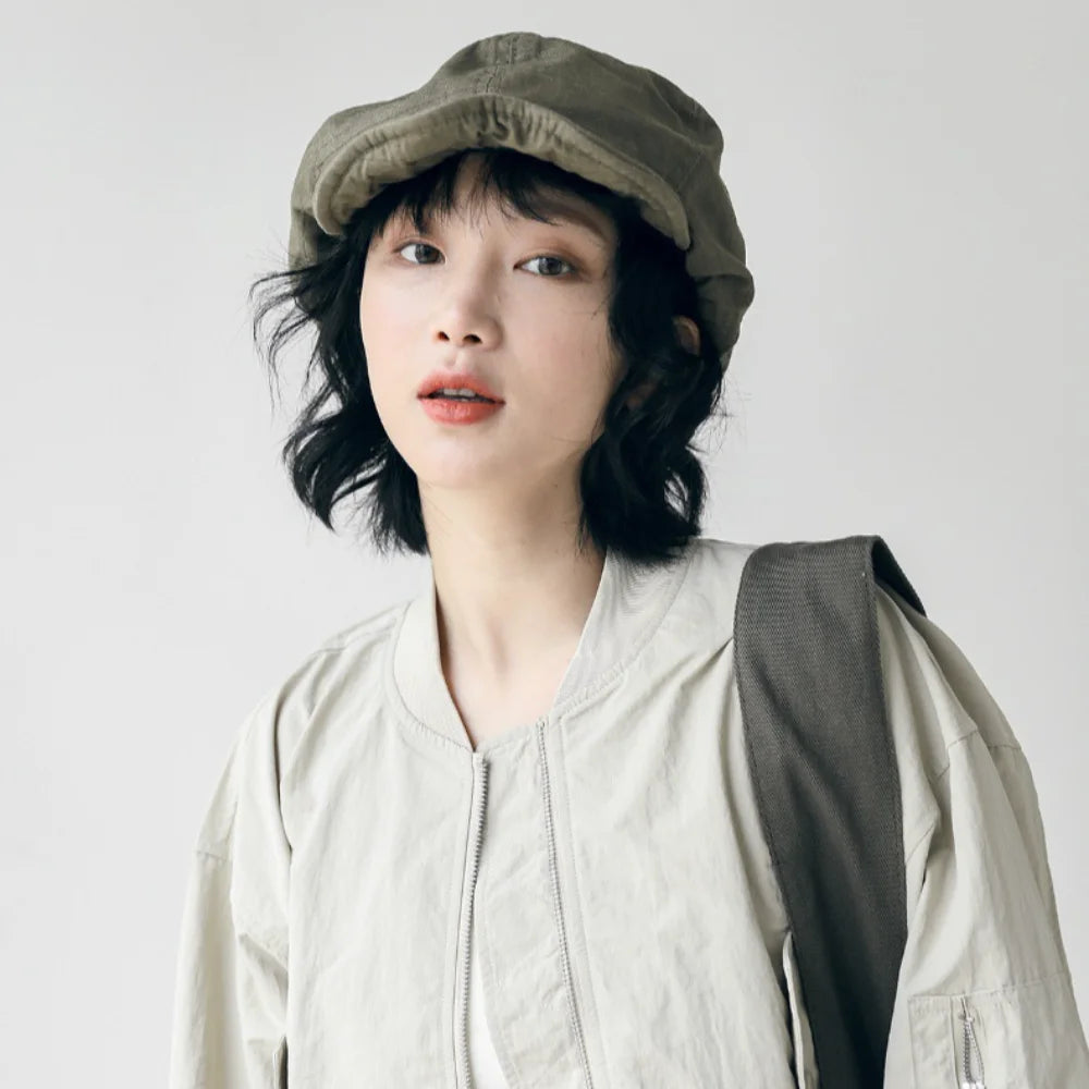 Retro Newsboy Flat Cap Beret – Herringbone Unisex Hat Newsboy Flat Cap HIP