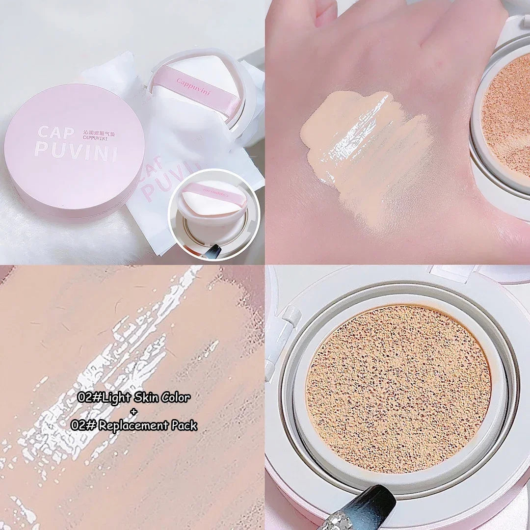 Makeup Cushion Foundation Waterproof Long Lasting Female Matte Concealer Primer Natural Brighten Moisturizing Air Cushion Cream HIP 02 and Replacement