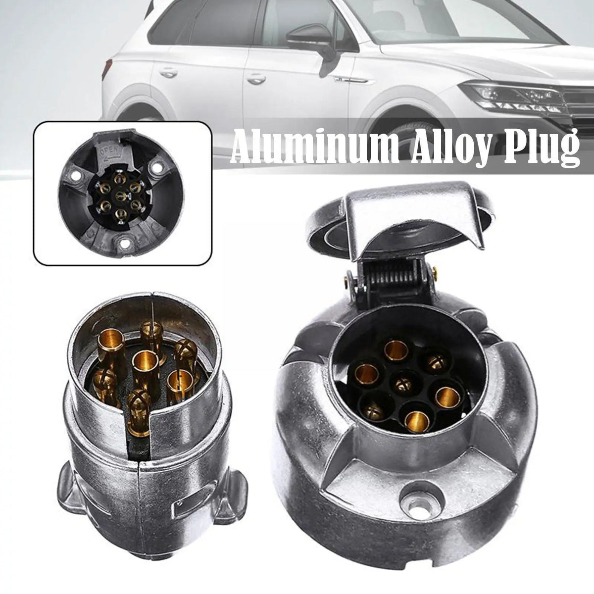 7 Pin Aluminium Alloy Plug Trailer Truck Towing Electrics 12V Connector EU Plug Professional Replacement For Truck HIP