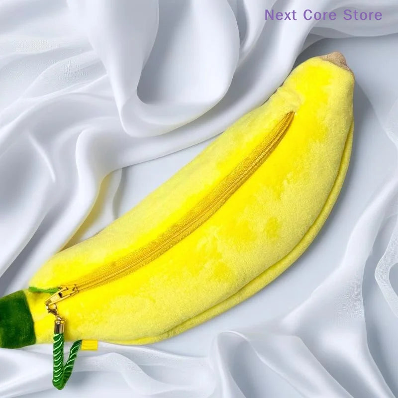 Kawaii Banana Plush Pencil Case – Cute Fruit Stationery Bag Plush Pencil Case HIP