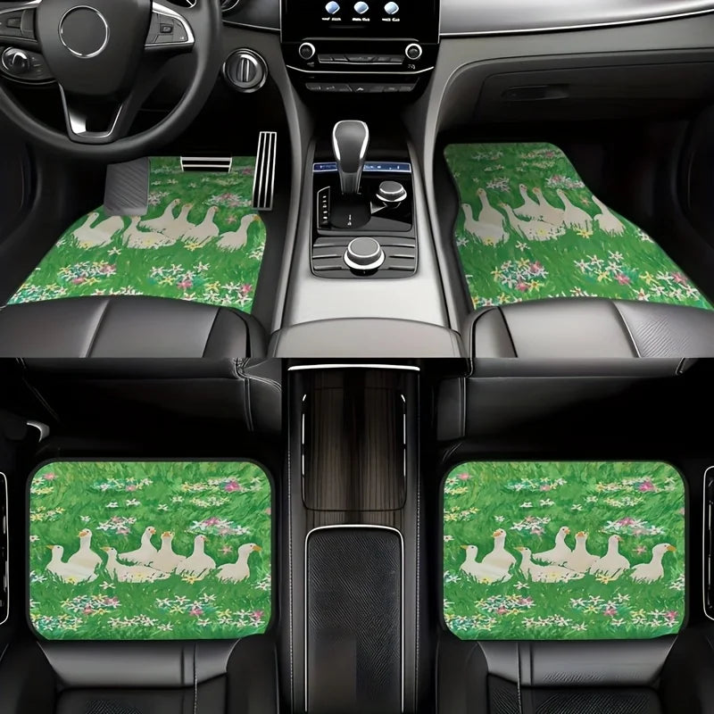 4-Piece Duck Pattern Rubber Car Floor Mats – Non-Slip Car Floor Mats HIP