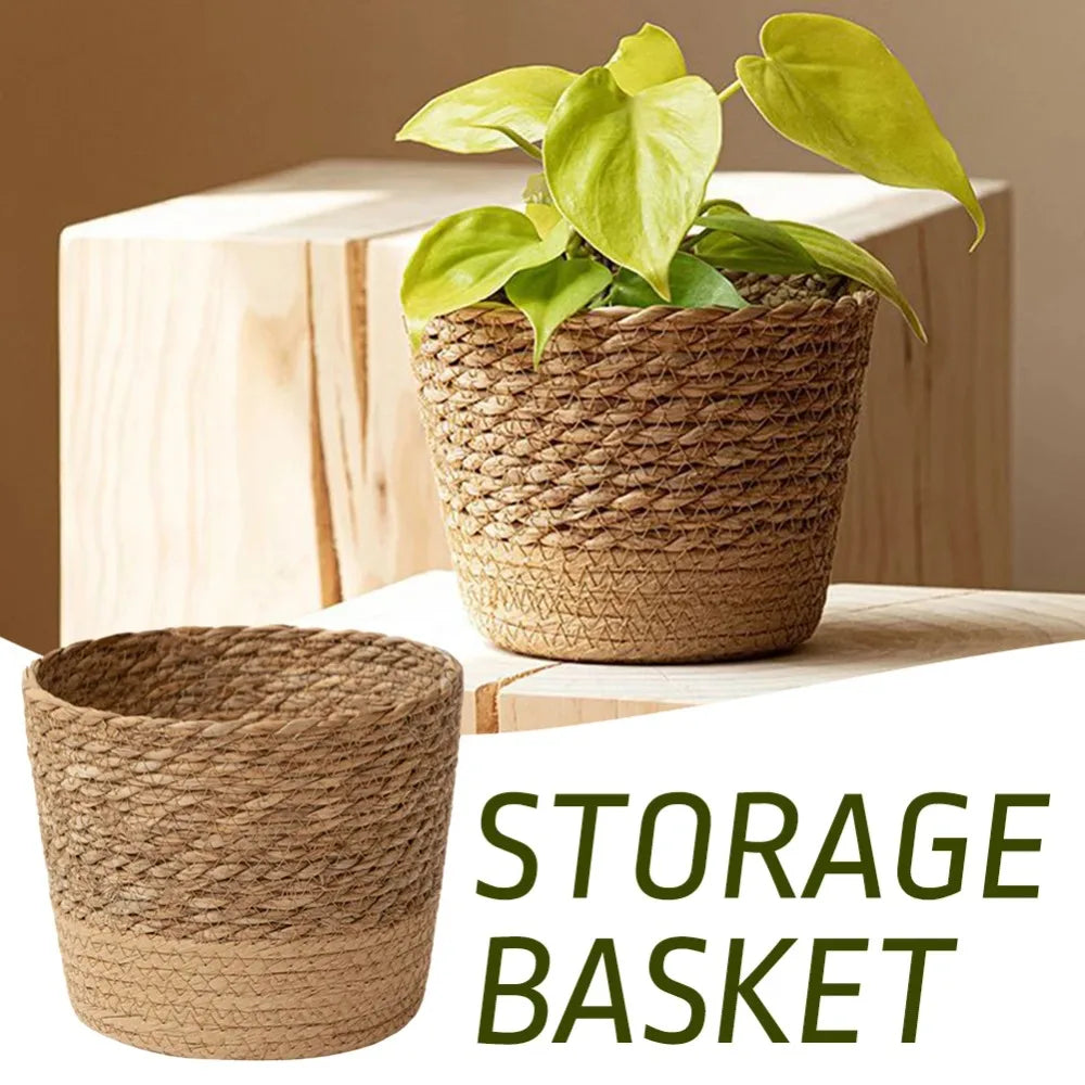 Handmade Woven Seagrass Planter Basket – 3 Sizes Woven Planter Basket HIP