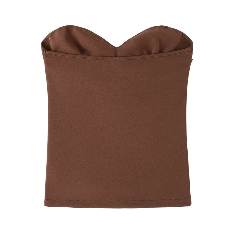 HXAO Women's Corset Crop Top Woman Summer Strapless Black Tube Top Ruched Backelss Sexy Solid Tops Off Shoulder Bustier 088 HIP