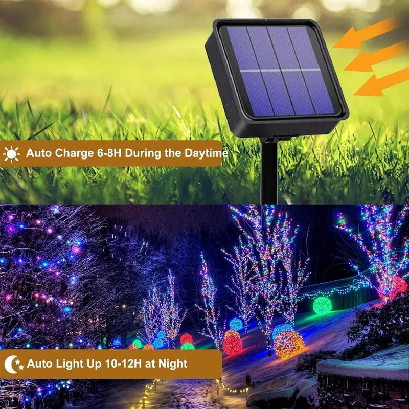Solar Fairy Lights Outdoor – 8 Modes, Dusk to Dawn, IP65 Solar String Lights HIP