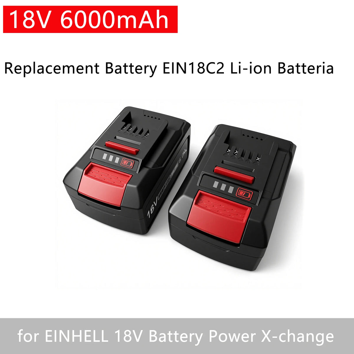 18V 6Ah Li-Ion Replacement Battery for Einhell Power X-Change Power Tool Battery HIP