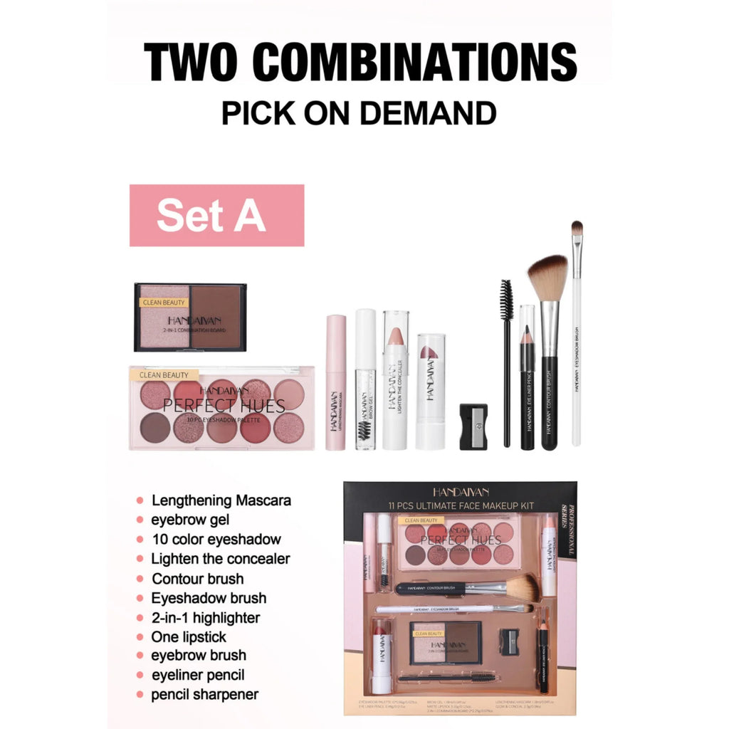 Handaiyan 11-Piece Makeup Kit – Eyeshadow, Contour & Blush Face Makeup Set HIP