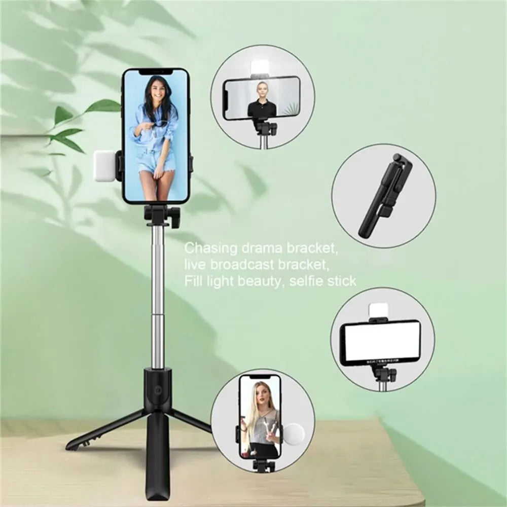 Bluetooth Selfie Stick Tripod with Remote & Fill Light Selfie Stick Tripod HIP