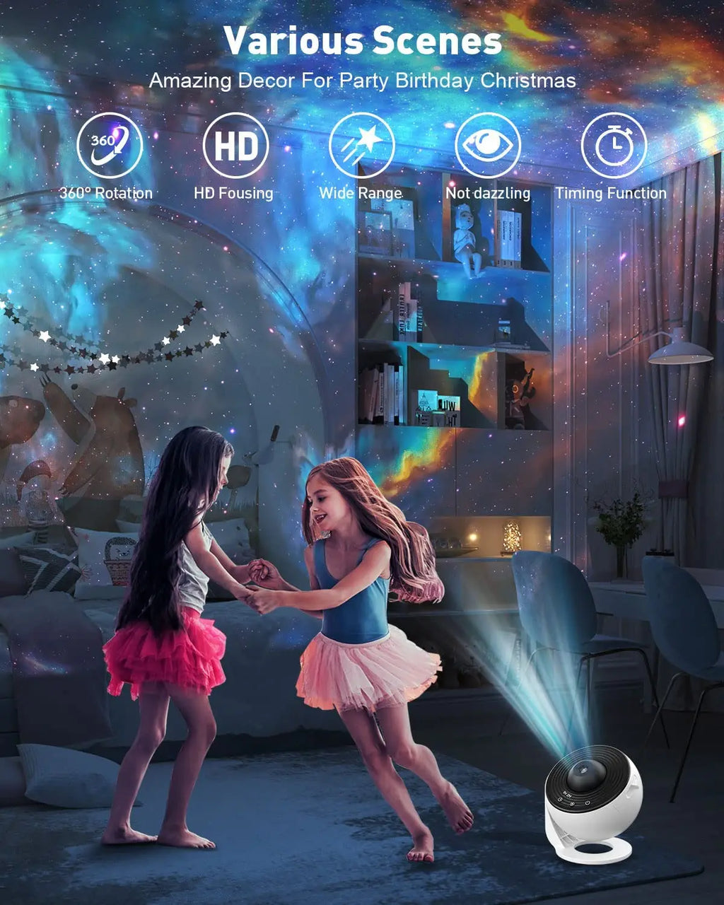13 in 1 Star Projector, Planetarium Galaxy Projector for Bedroom, Aurora Projector, Night Light Projector for Kids Adults HIP