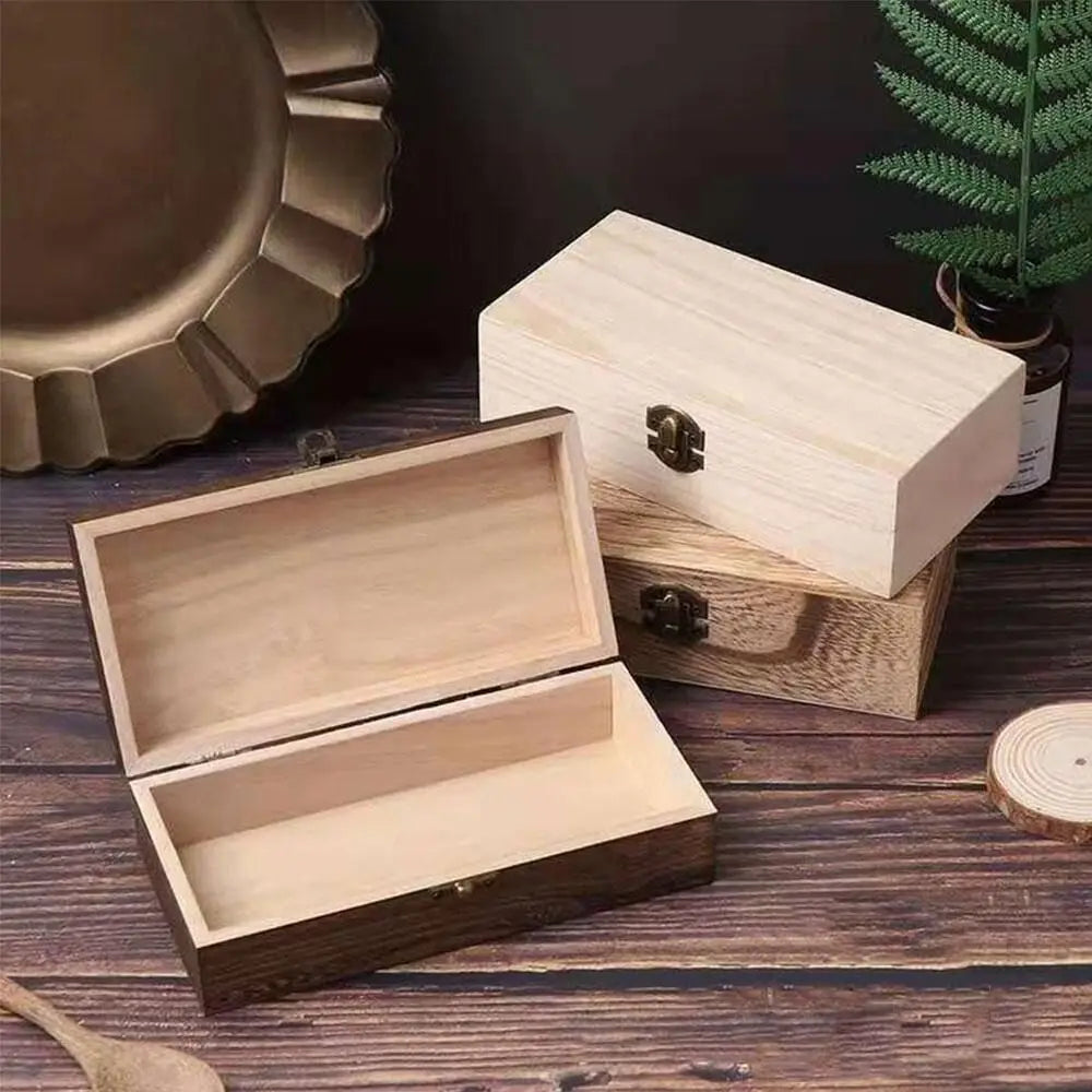 Vintage Flip Lid Wooden Gift Box – Rectangular Storage Case Wooden Gift Box HIP