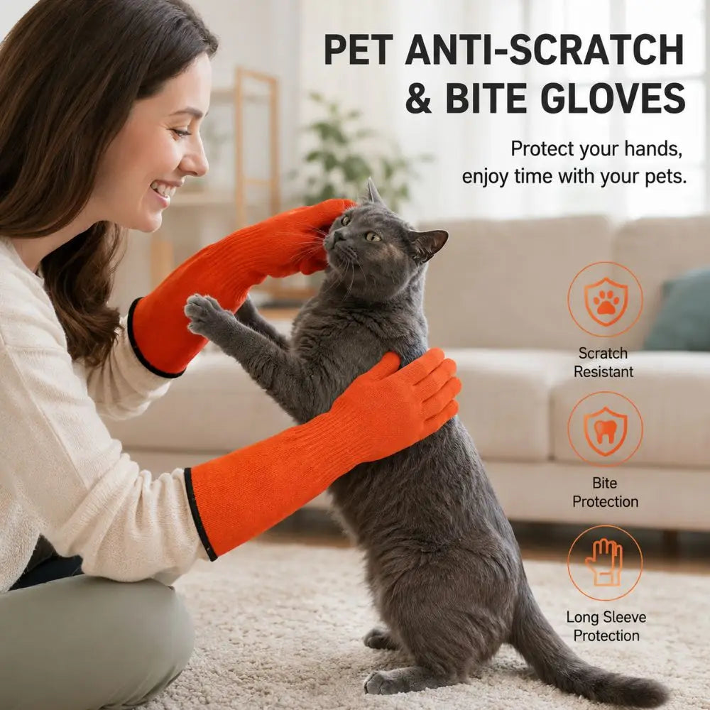 Bite-Proof Cat Handling Gloves – Scratch Protection | HIP Pet Handling Gloves HIP