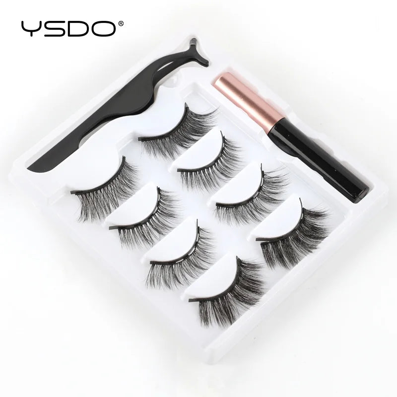 1/3/4 Pcs Magnetic Eyelashes Natural Long 3D Mink Lashes Makeup Soft Magnetic False Eyelashes Eyeliner Tweezers Sets Fake Lashes HIP