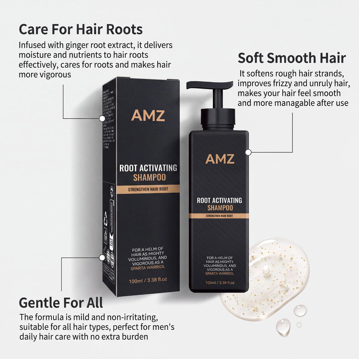 Men's Gentle pH Balanced Shampoo – Nourishing, All Hair Types Men's Shampoo HIP
