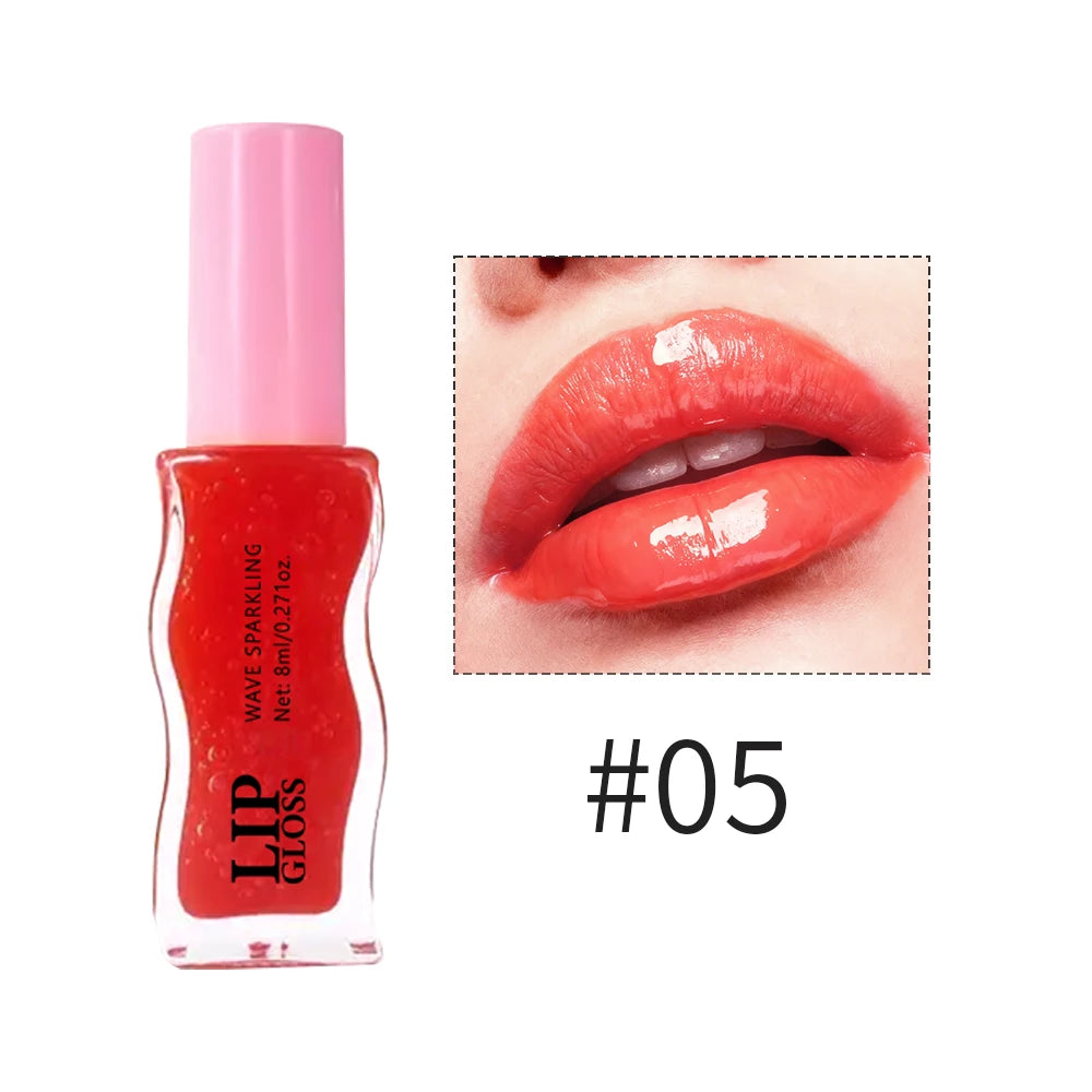Wavy Bottle Lip Glaze – Glossy, Plumping & Waterproof Lip Gloss HIP 05