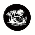 Beach-Themed Spare Tire Cover – Waterproof & UV Protected Spare Tire Cover HIP 1 14in