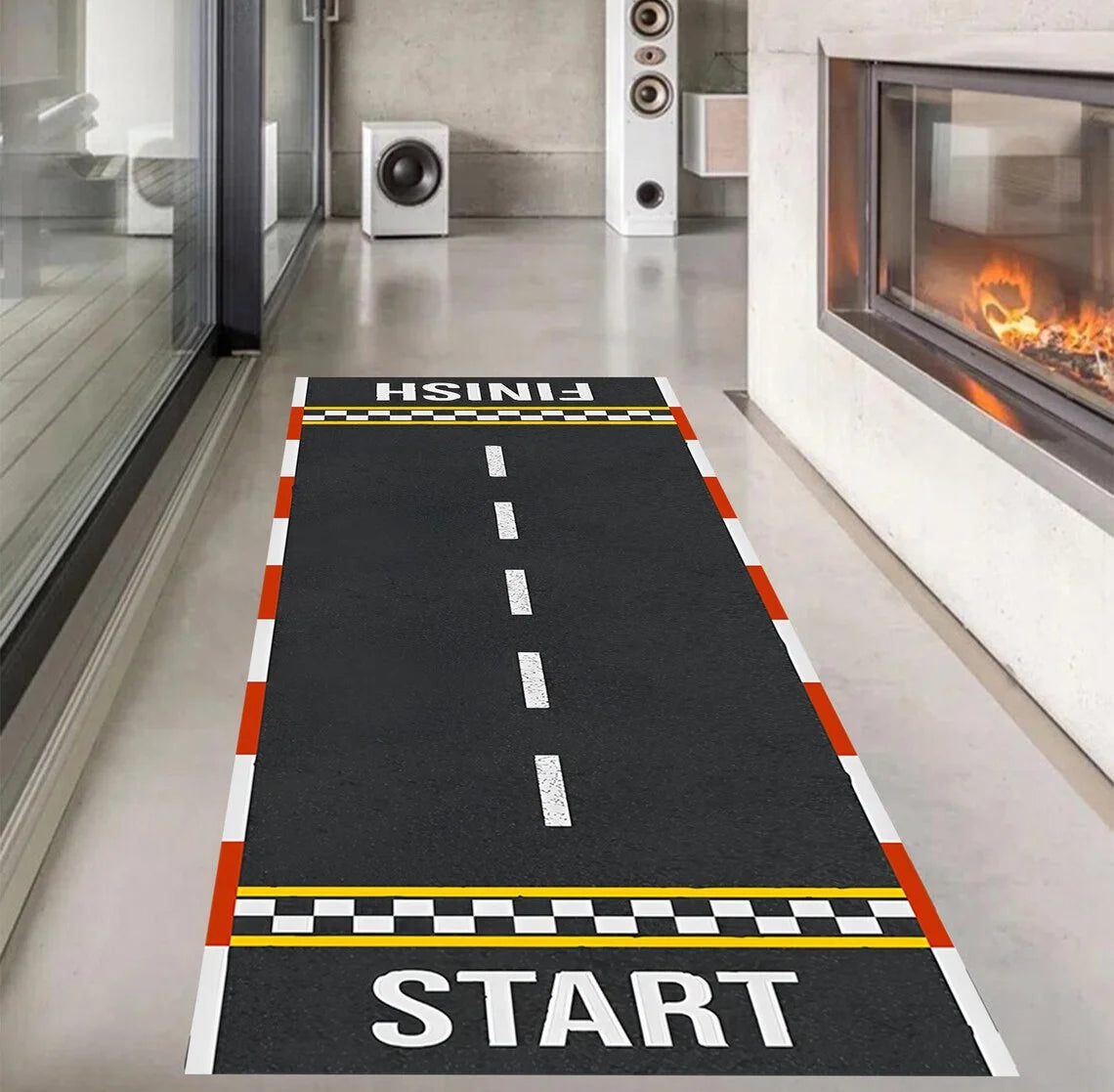 Race Track Runner Rug – Non-Slip Kids Car Theme Floor Mat Kids Runner Rug HIP 1 40x120cm