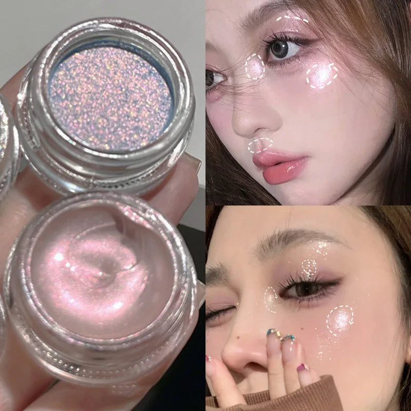 Pearl Glitter Mashed Potatoes Eye Shadow Gel Cream Liquid Highlighter Face Body Diamond Brighten Shimmer Natural Contour Makeup HIP