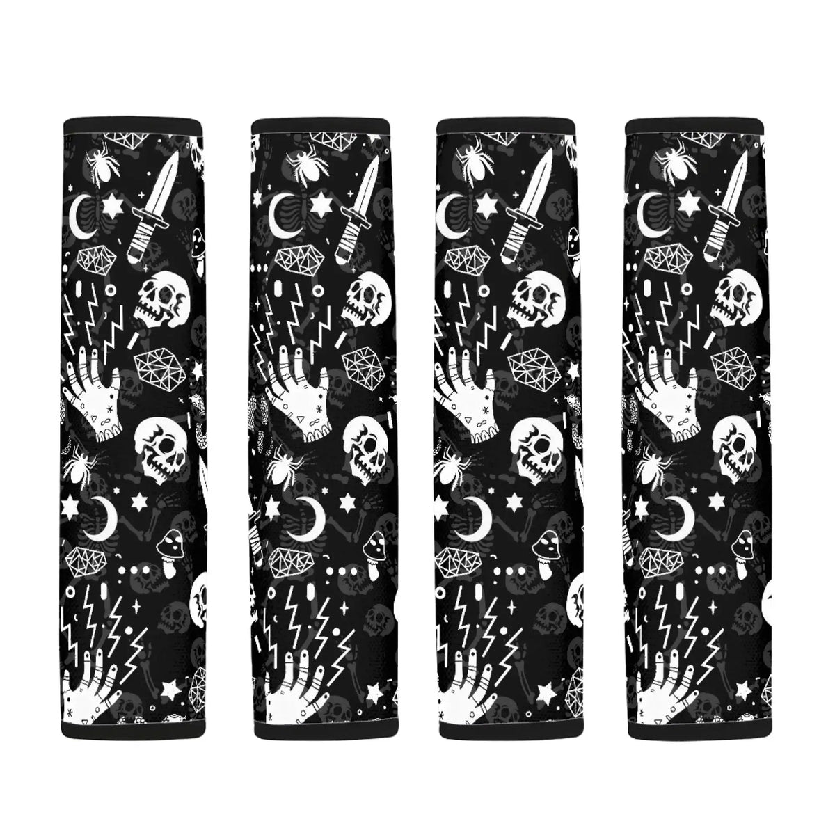 Gothic Skull Car Seat Belt Pads 4-Pack – Universal Cushion Seat Belt Cushion HIP