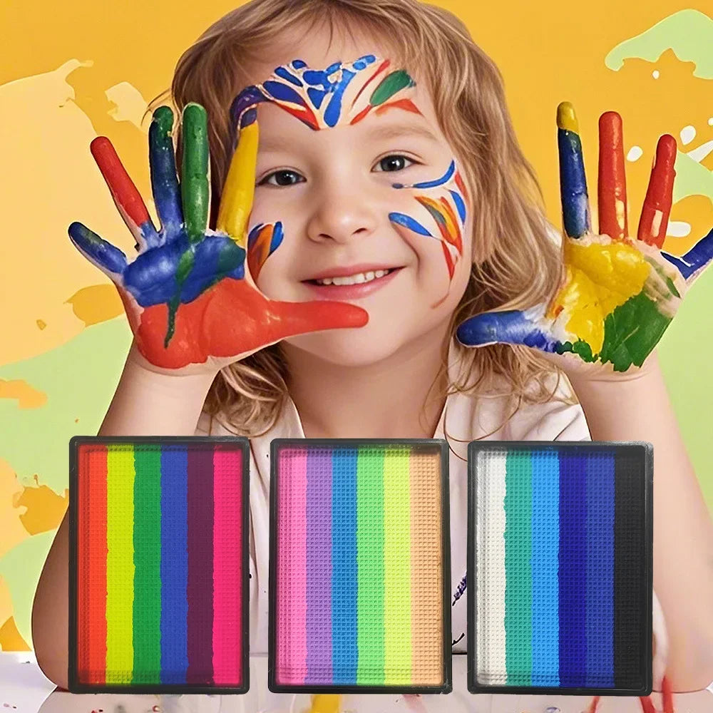 25g Rainbow Face & Body Paint Palette – Washable Split Cake Face & Body Paint HIP