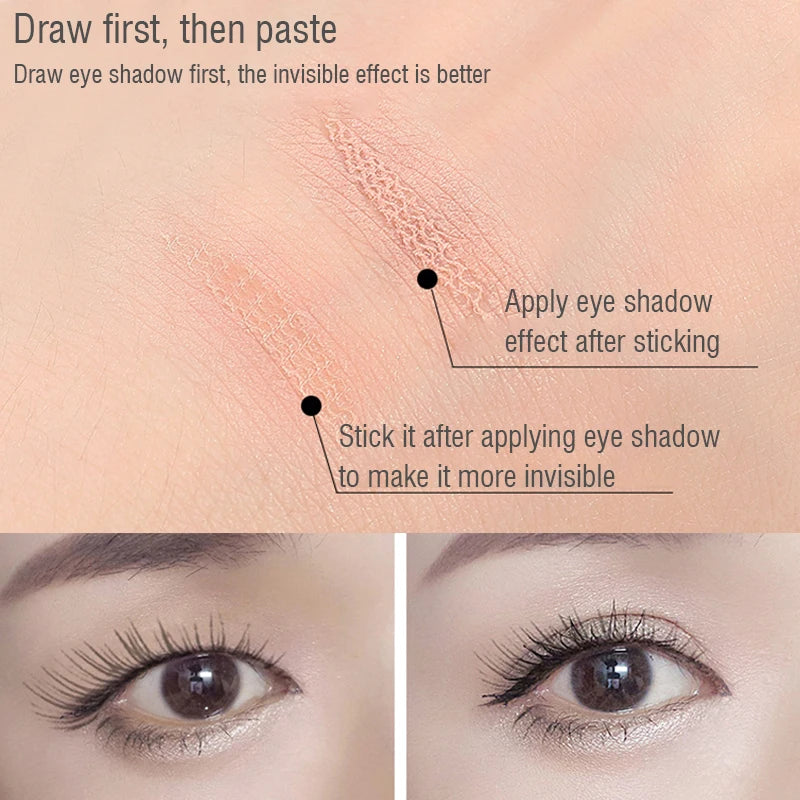 480PCS Invisible Double Eyelid Tape Self-Adhesive Gauze Slim/Wide Waterproof Fiber Stickers for eyelid with free Tools Cosmetics HIP