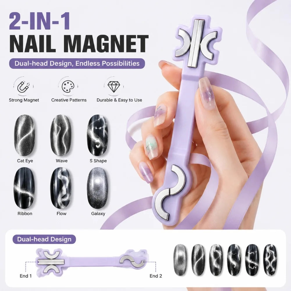 S Shape Twisted Nail Art Magnetic Wand Fancy Swirl Magnet Nail Art Various Cat Eye Pattern Effect DIY Nail Salon Accessory HIP