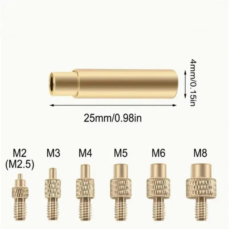 Brass Heat Insert Nut Kit for 3D Printing – M2 to M8 Heat Insert Nut Kit HIP 7pcs