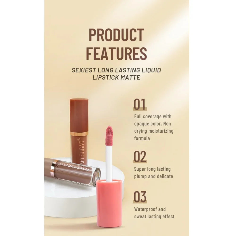 SAM SUGAR 12-Pc Nude Matte Velvet Liquid Lipstick Set | Gift Box Liquid Lipstick Set HIP