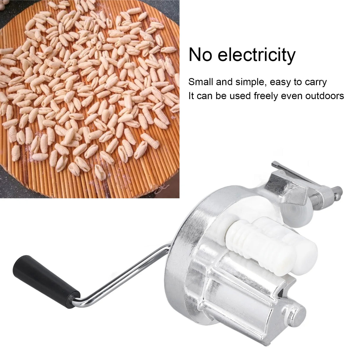 Manual Macaroni Maker Aluminium Alloy Silver Portable Hand Cranking Noodles Pressing Machine for Kitchen Restaurant HIP