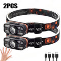 ESMARTER USB Rechargeable LED Headlamp | 6 Modes, Waterproof LED Headlamp HIP WH0188-2PC