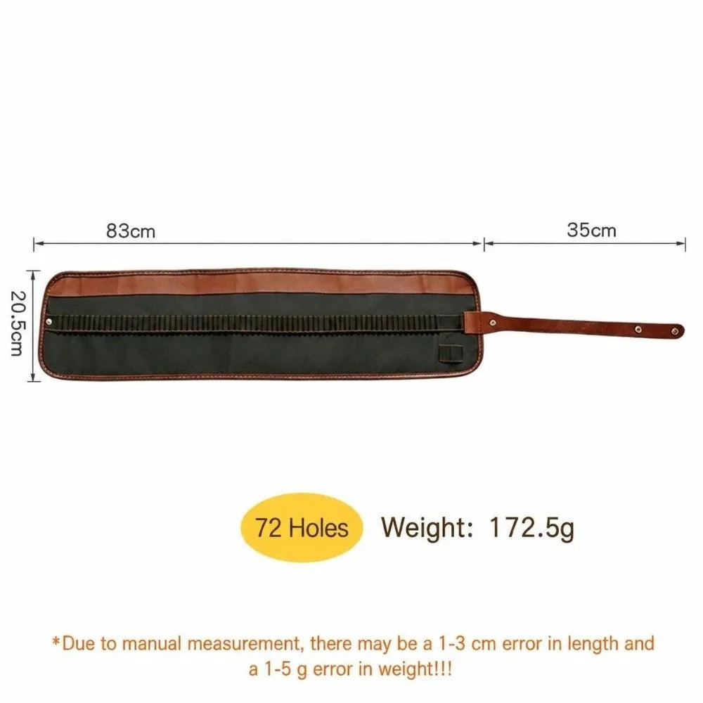 Roll Up Pencil Case 24–72 Slots | PU Leather Canvas Wrap Holder Roll Up Pencil Case HIP 72 slots