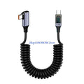 USB-C PD 100W Spring Cable with Digital Display – 35–180cm USB-C Charging Cable HIP for Grey CN