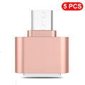 USB-A to USB-C OTG Adapter Converter | 1–5 Pack USB OTG Adapter HIP 5PCS-RoseGold