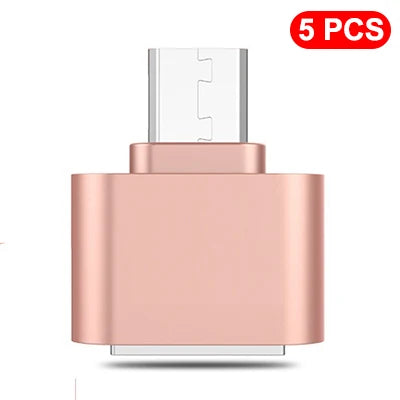 USB-A to USB-C OTG Adapter Converter | 1–5 Pack USB OTG Adapter HIP 5PCS-RoseGold