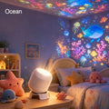 For Bedroom Use USB LED Ocean Car Rabbit Projector Colorful Rotating Atmosphere Night Light HIP Ocean
