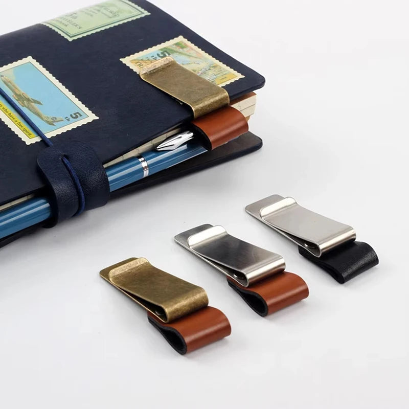 PU Leather Folder Clip Pen Holder – Office Organizer Desk Pen Organizer HIP