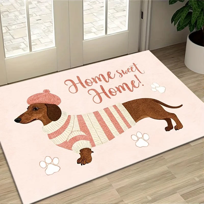 Dachshund Welcome Doormat – Non-Slip Dog Entrance Rug Decorative Doormat HIP