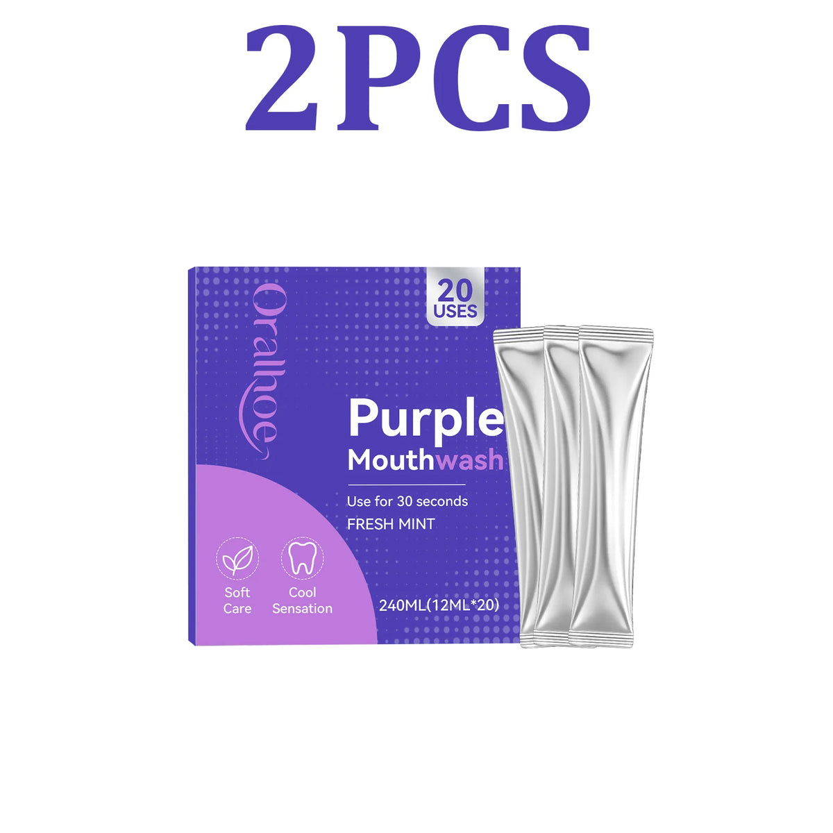 Purple Mint Mouthwash Strips – Fresh Breath & Brightening Mouthwash Sachets HIP 2PCS