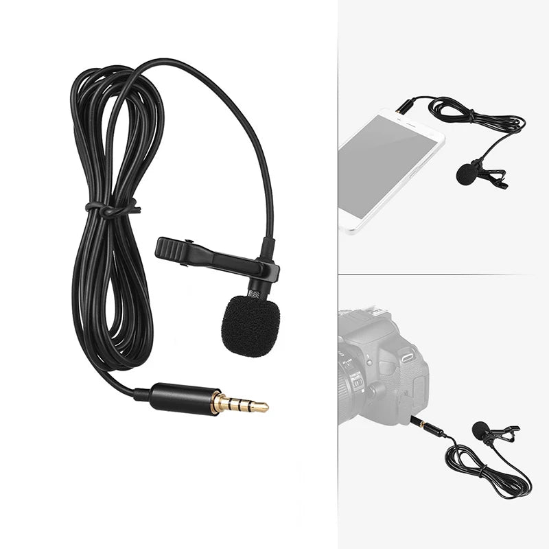 Mini Lavalier Clip-On Condenser Mic – USB, 3.5mm & Type-C Lavalier Microphone HIP