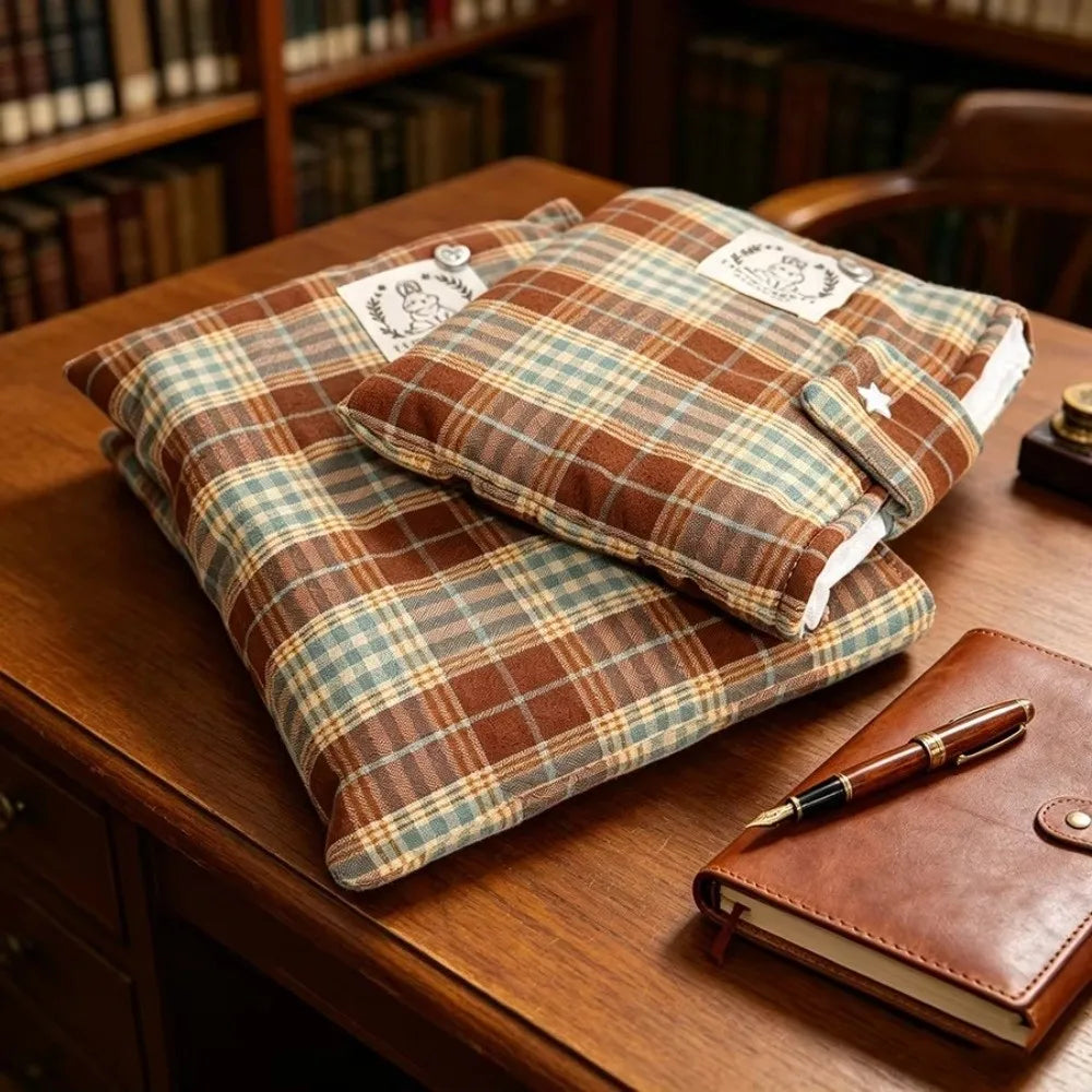6-7 Inch E-Reader Sleeve – Plaid Padded Shockproof Pouch E-Reader Sleeve HIP